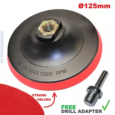 £4.99 • Buy Hook & Loop BACKING PAD Angle Grinder 125mm M14 & Drill Attachment For Sand Disc