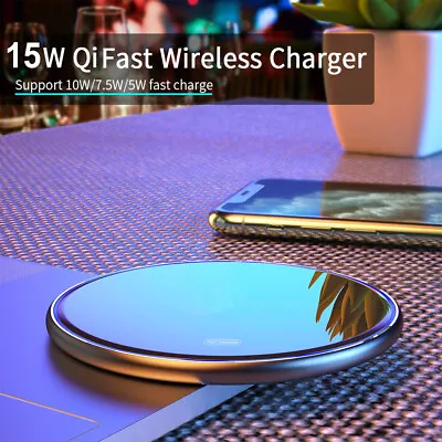 15W Wireless FAST Charger Pad For IPhone 15 14 13 12 Samsung S23 S21 S20 Charge • $9.99