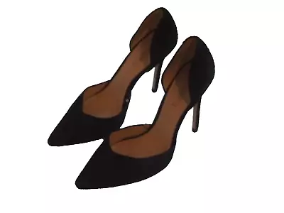 ZARA WOMAN Black Suede Stiletto Pumps High Heels Sz 40 US 9 • $12