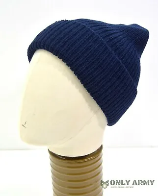 French Army Surplus Navy Beanie Hat New Old Stock Watch Cap Winter Hat Military • £4.99