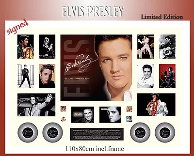 Elvis Presley 110x80cm Memorabilia Signed Frame Limited Edtn 499 • $399