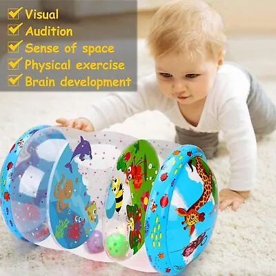 Inflatable Baby Beginner Crawling Roller Toys Crawl Game Early Educational Gifts • £11.89