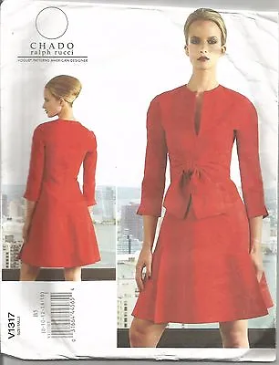 Vogue Designer Sewing Pattern CHADO Ralph Rucci 1317 Dress Size 8 - 16 Uncut • $15.82