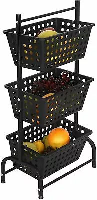 3-Tier Fruit Basket Metal Stand Fruit Vegetable Storage Rack For Kitchen Pantry • $24.79