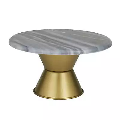 12  X 6  Gray Ceramic Cake Stand Decorative Stand With Gold Base 1-Piece • $36.09