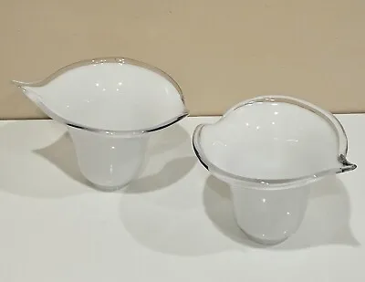 Vintage Murano Glass Calla Lily Art Glass Lamp Light Shades Set Of 2 • $54.99