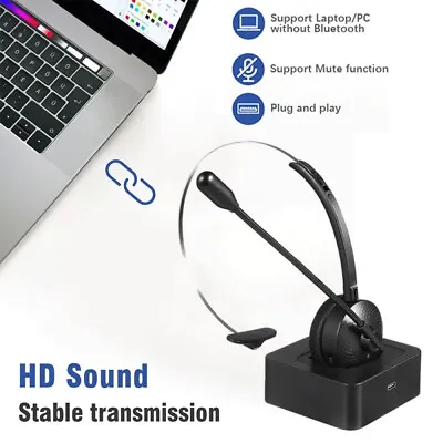 Trucker Wireless Headset Bluetooth 5.2 Driving Mute Mic Noise Cancelling US • $16.48