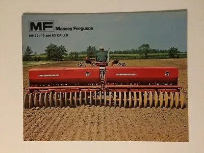 Massey-Ferguson MF 33 43 63 Drill Color Brochure 8 Pg. '75 MINT 135 175 Tractor • $24.99