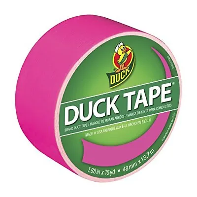Duck Brand Color Duct Tape Neon Pink 1.88 Inches X 15 Yards Single Roll • $10.69