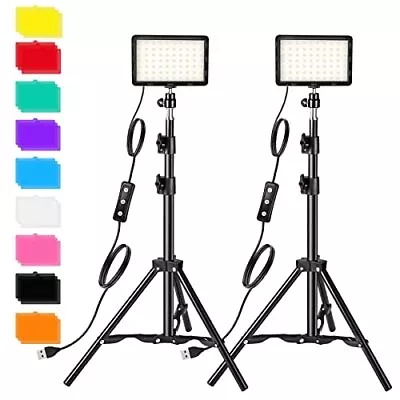 Photography Video Lighting Kit LED Studio Streaming Lights W/70 Beads & Color... • $50.25
