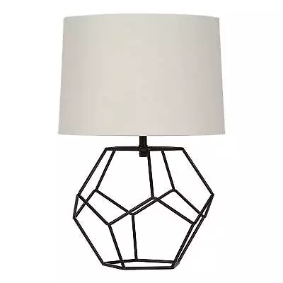 Black Cage Metal Base Table Lamp With Shade 16  H • $27.12