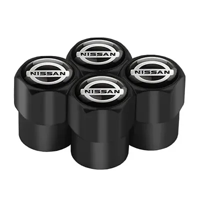 Nissan Logo Black Wheel Tyre/Tire Valve Stem Dust Caps Hex 4pcs Car Accessories • $9.08