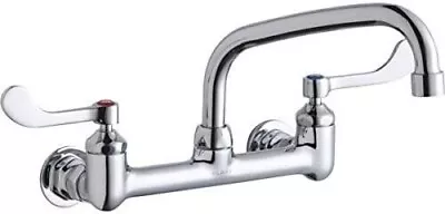 Elkay Foodservice Centerset Wall Mount Faucet LK940AT08T4H Stainless Steel New • $99.99