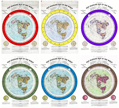 1892 Flat Earth New Standard Map Of The World Alexander Gleason Gleason's Poster • $13.95