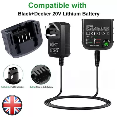 Battery Charger Li-Ion Replacement For Black & Decker LBXR20 14.4V 18V 20V UK • £12.59