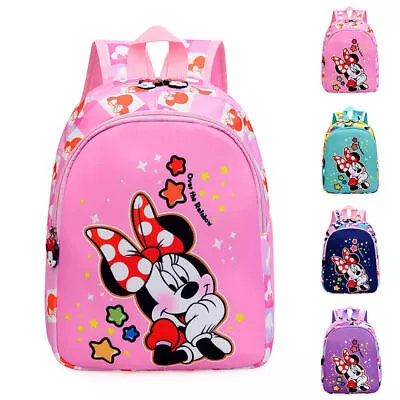 Girls Minnie Mouse Backpack School Bag Kids Children Bookbag Shoulder Rucksack • $20.51