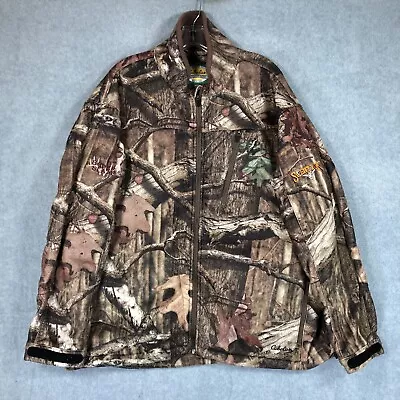 Cabelas Jacket Mens 2XL XXL Camo Fleece Super Slam Hunting Scent Lok Zip Hunter • $59.99