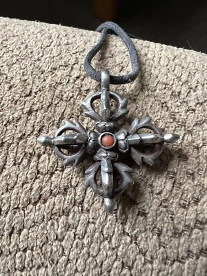 $500 • Buy RARE OLD Tibetan Antique Double Dorje/Vajra Amulet Pendant Coral