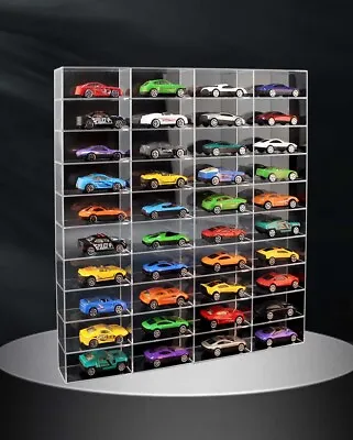 40 Model Cars Acrylic Display Case Storage Cabinet For 1:64 Hot Wheels Matchbox • $98.99