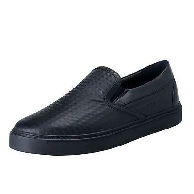 MCM Men's Black Textured Leather Moccasins Slip On Shoes Sz 8 9 10 11 • $299.99