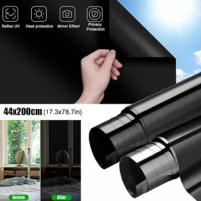 Static Cling Blackout Window Film 100% UV Blocking Thick Black Tinting Sun Cover • $9.48