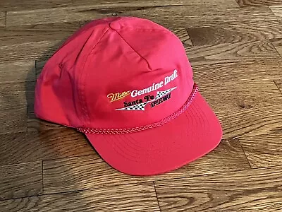 Vintage Miller Genuine Draft Santa Fe Speedway Red Hat • $13