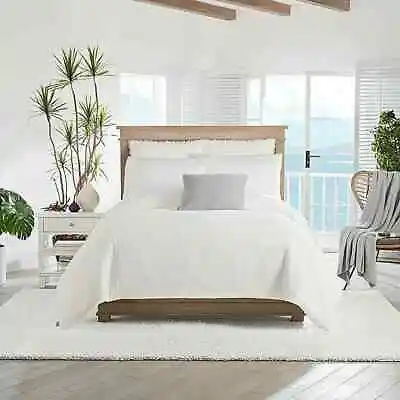 UGG Shaye Luxury 3 Item Duvet Cover Set 100% Cotton Matelasse Snow King $220 • $116.99