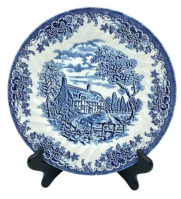 Vintage 90's Churchill  Dinner Plate  The Brook  Made In England Blue-White • $13.99