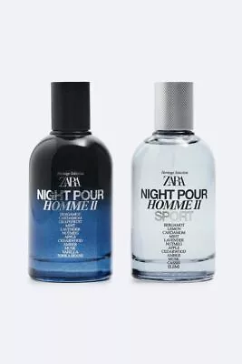 ZARA NIGHT POUR HOMME II + NIGHT POUR HOMME II SPORT EDP 100 ML 2 X 3.38 FL. OZ • $103.18