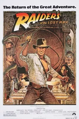 Indiana Jones Raiders Of The Lost Ark - Movie Poster (1982) 36x24  Silk Print • $20.41