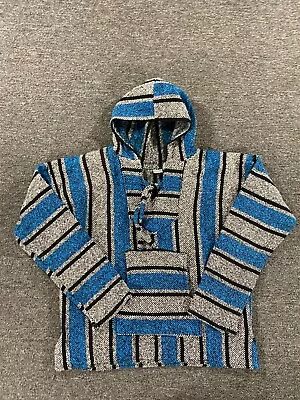 VTG Artesanias Mickey Sweater Mens Large Hoodie Pullover Poncho Mexican Drug Rug • $17.39