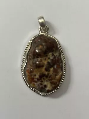925 Mexican Fire Agate Pendant Large • $29.88
