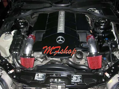 Red Dual Air Intake Kit For 1999-2005 Mercedes Benz S320 3.2L V6 W220 • $63.75