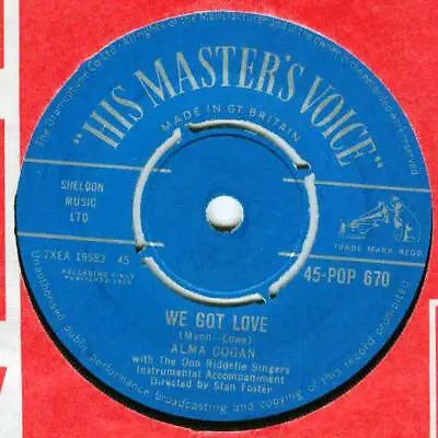 £4.25 • Buy Alma Cogan With The Don Riddelle Singers - We Got Love (7 )