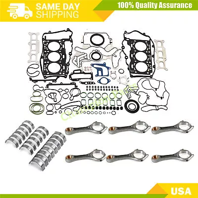 Engine Overhaul Gasket Kit & Con Rods & Bearings For VW Porsche Audi A6 Q7 3.0T • $495