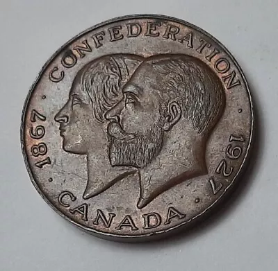 1927 Canada 60 Years Confederation (King George V & Queen Victoria) Bronze Medal • $2.73