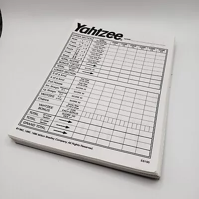 Yahtzee Score Pads Replacement Refill Sheets Lowe Milton Bradley Score Cards 70 • $1.78