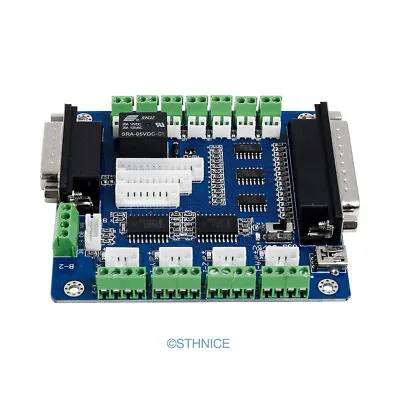 Upgraded 5 Axis Cnc Breakout Board For Max 5Pcs Single Axis Stepper Motor Driver • $42.29