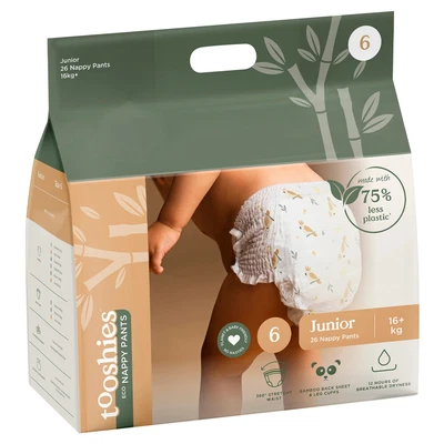 $37 • Buy 26pc Tooshies ECO Baby Toddler Breathable Bamboo Nappy Pants Size 6 16kg+