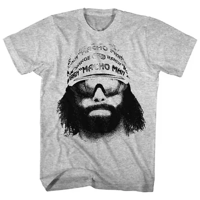 OFFICIAL Macho Man Randy Savage Portrait Face Men's Gray T-shirt Wrestling • $27.99