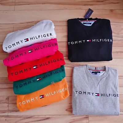 NWT Men's Tommy Hilfiger Crew Neck Essential Logo Pullover Sweater Sweatshirt • $39.99