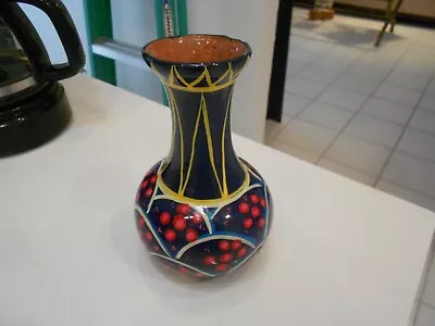 Mexico/cozumel Hand Painted Pottery Vase- Very Good-6  X 3 1/2  • $5.99