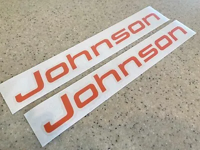 Johnson Vintage Outboard Motor Decals 12  Orange FREE SHIP + FREE Fish Decal! • $10