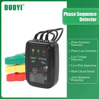 3 Phase Sequence Rotation Tester LED Indicator Detector Meter Tester Non-Contact • $39.99