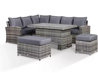 Taz Rattan A  9Seater Rattan Garden Furniture - Grey Free Rain Cover • £799