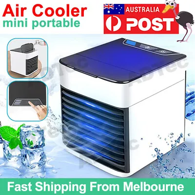 Mini Portable USB Air Conditioner Air Cooler LED Personal Desk Cooling Fan • $23.89