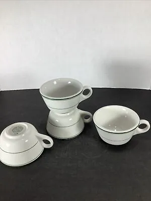 Set Of 4~Vitrified Jackson China Green Striped Restaurant Ware Coffee/ Tea Mug • $12.50