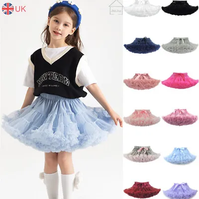 £16.17 • Buy UK Girls Kids Tutu Skirt Dance Petticoat Party Fancy Dress Ballet Fluffy Layer