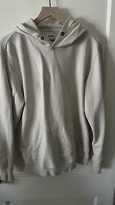 Buck Mason Hoodie Adult Medium Natural Beige Pocket Pullover Sweatshirt Loopback • $38