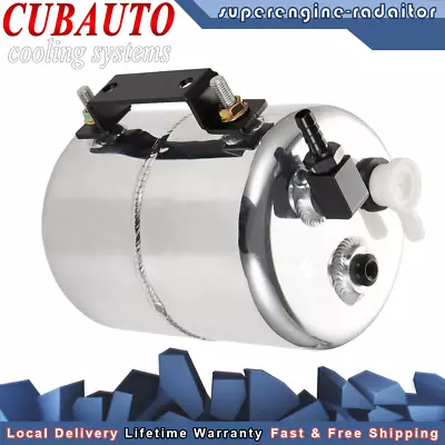 2L Polished Alloy Brake Vacuum Reservoir Tank Can 3/8'' Barb Fitting Silver US • $59